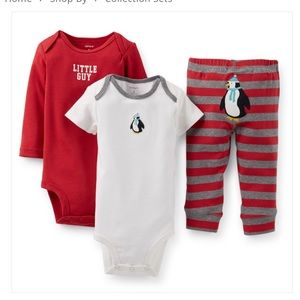 🆕 Carter’s 6 month 3 piece penguin outfit. NWT